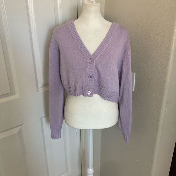 Divided by H&M Lilac Button-Up Cardigan Sz M - Picture 1 of 3